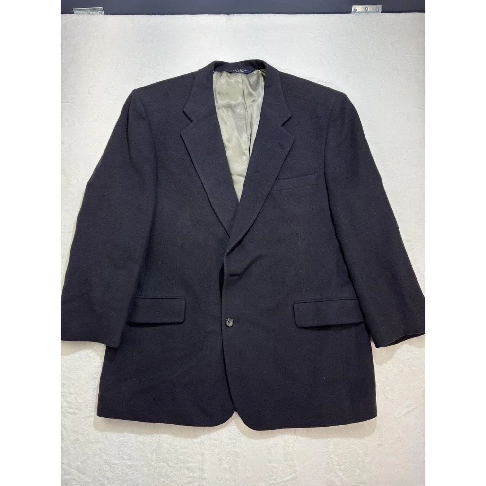 Jos A Bank Blazer Mens‎ 48 Long Black Camel Hair Tweed Sport Coat Made USA